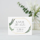 bladig waterverf floral save the date aankondigingskaart (Staand voorkant)