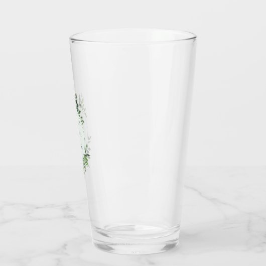bladig waterverf geometrisch groen elegant glas (Links)
