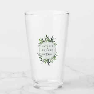 bladig waterverf geometrisch groen elegant glas