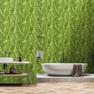 Bladillustratie waterverf muurschildering bos behang