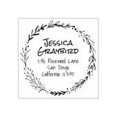 bladkrans adresstempel 	rubberstempel (Afrduk)