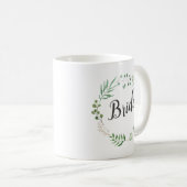 Bladkrans Botanisch groen | Bruid Koffiemok (Voorkant rechts)