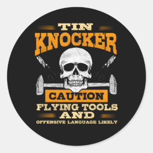 Bladmetaalarbeider Tin Knocker Flying Tools Ronde Sticker