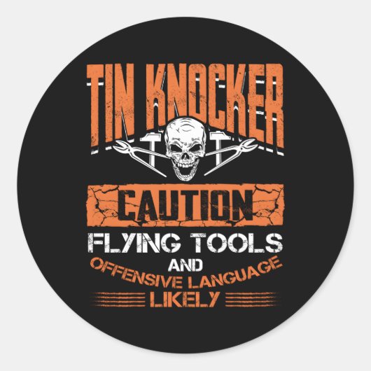 Bladmetaalarbeider voor Tin Knocker Ronde Sticker (Voorkant)