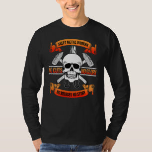 Bladmetaalbewerker geschenken op achterkant van Sh T-shirt