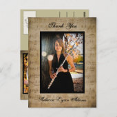 Bladmuziek Afstuderen Bedankt- Post Kaart (Voorkant / Achterkant)