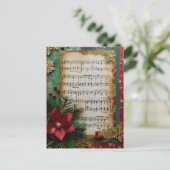 Bladmuziek Kerst Schrapen Boek Papier Briefkaart (Staand voorkant)