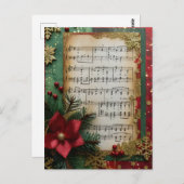 Bladmuziek Kerst Schrapen Boek Papier Briefkaart (Voorkant / Achterkant)