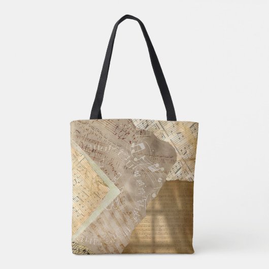 bladmuziek Musical Notes Canvas tas (Achterkant)