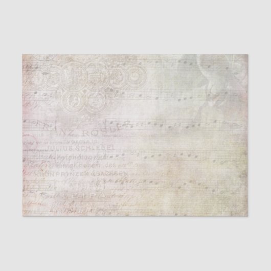 Bladmuziek op een  stijlachtergrond tissuepapier (Voorkant)