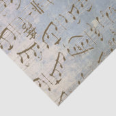 Bladmuziek Ouder Blauw Decoupage Song Tissuepapier (Detail)