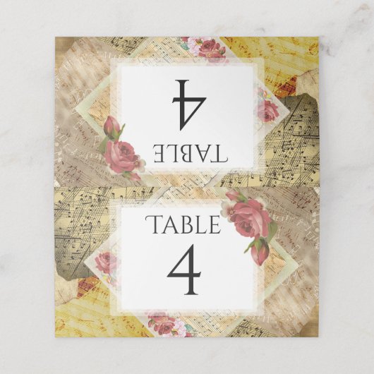 Bladmuziek, Piano Musical Notes Rozen (Buitenkant ongevouwen)