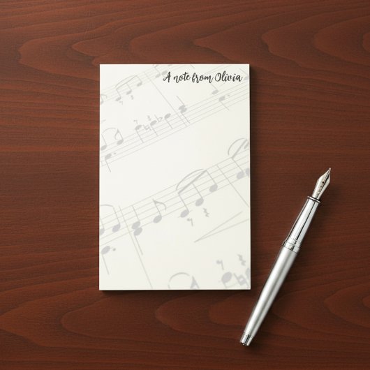 Bladmuzieknoot van aangepaste naam plaknotities post-it® notes