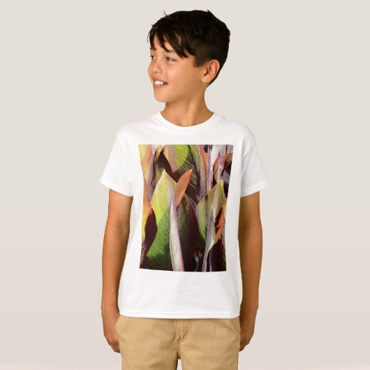 bladpatroon botanisch thema t-shirt (Voorkant volledig)