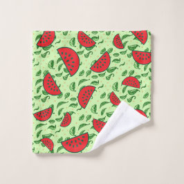 Bladpatroon en watermeloenen washandje