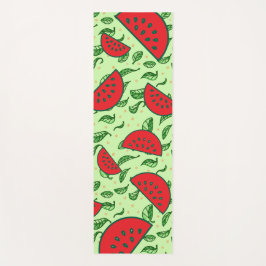 Bladpatroon en watermeloenen yogamat
