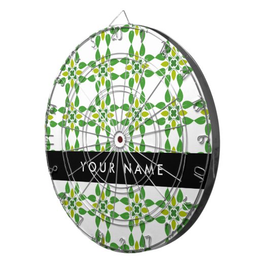 Bladpatroon, Groene bladeren, Jouw naam Dartbord (Voorkant Rechts)