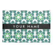 Bladpatroon, Groene bladeren, Jouw naam Kussensloop (Achterkant)