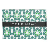 Bladpatroon, Groene bladeren, Jouw naam Kussensloop (Voorkant)