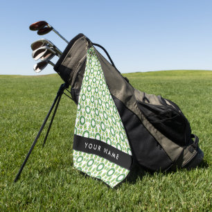 Bladpatroon, Groene Bladeren, Uw Naam Golfhanddoek