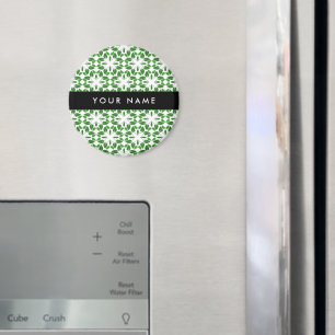 Bladpatroon, Groene Bladeren, Uw Naam Magneet