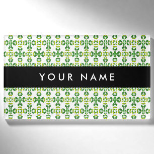 Bladpatroon, Groene Bladeren, Uw Naam Naambadge