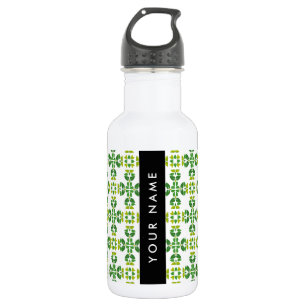 Bladpatroon, Groene Bladeren, Uw Naam Waterfles