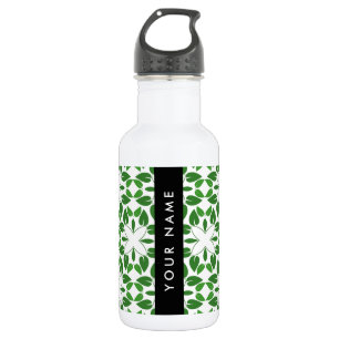 Bladpatroon, Groene Bladeren, Uw Naam Waterfles