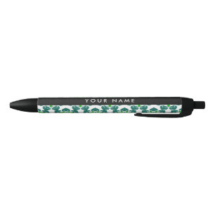 Bladpatroon, Groene Bladeren, Uw Naam Zwarte Inkt Pen