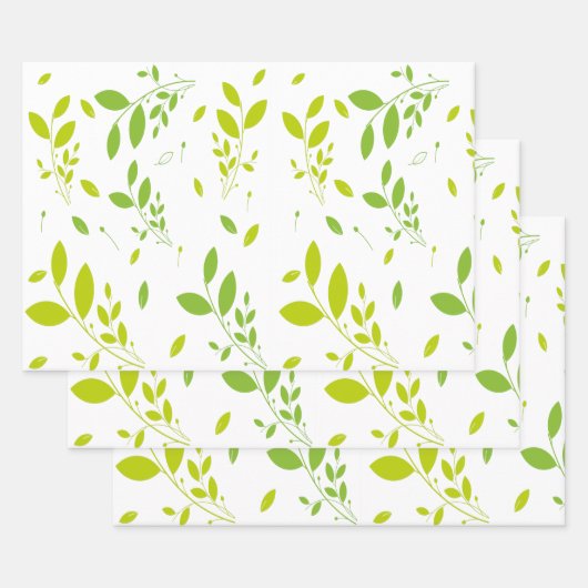 bladpatroon inpakpapier vel (Set)