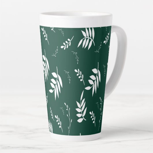 bladpatroon latte mok (Rechterhoek)