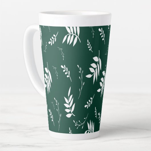 bladpatroon latte mok (Linkerhoek)