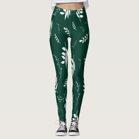 bladpatroon leggings (Voorkant)