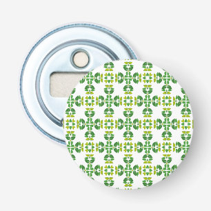 Bladpatroon, patroon van bladeren, groene bladeren button flesopener