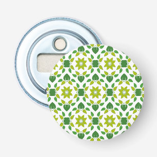 Bladpatroon, patroon van bladeren, groene bladeren button flesopener