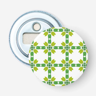 Bladpatroon, Patroon Van Bladeren, Groene Bladeren Button Flesopener