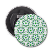 Bladpatroon, patroon van bladeren, groene bladeren button flesopener (Voorkant)