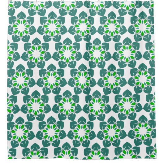 Bladpatroon, patroon van bladeren, groene bladeren douchegordijn (Voorkant)