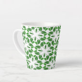 Bladpatroon, patroon van bladeren, groene bladeren latte mok (Linkerhoek)