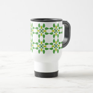 Bladpatroon, patroon van bladeren, groene bladeren reisbeker