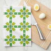 Bladpatroon, patroon van bladeren, groene bladeren theedoek (Quarter Fold)