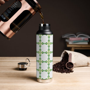 Bladpatroon, patroon van bladeren, groene bladeren waterfles