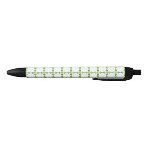 Bladpatroon, patroon van bladeren, groene bladeren zwarte inkt pen