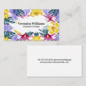 bladpatroon van exotisch Oerwoud Visitekaartje (Voorkant / Achterkant)