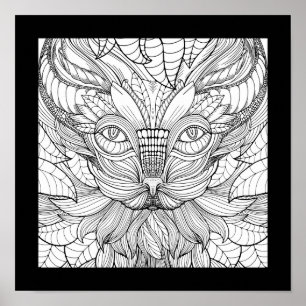 Bladrijke Junglekat die door de bladeren gluurt Poster