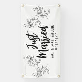 Bladrijke rand Auto banner "Net getrouwd" (Verticaal)