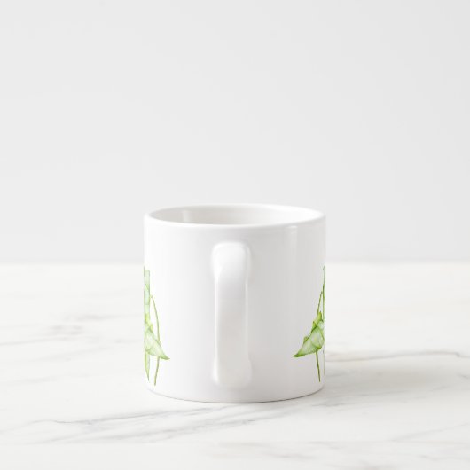 Bladsculpturen op een espresso Mok (Achterkant)