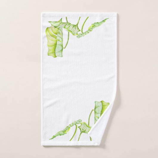 Bladsculpturen op een handdoekset (1) bad handdoek (Handdoek)