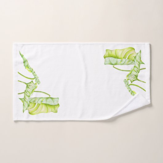 Bladsculpturen op een handdoekset (1) bad handdoek (Handdoek)