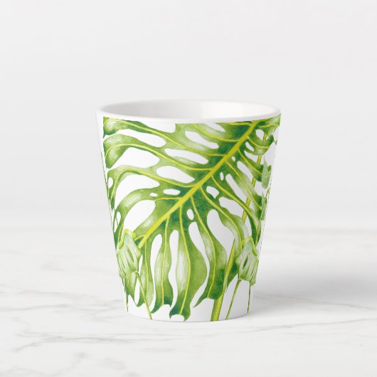 Bladsculpturen op een kleine latte Mok (Voorkant)